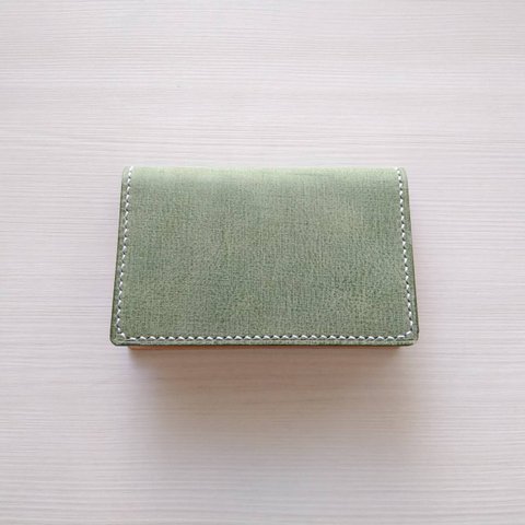 【送料無料】本革 手縫い 名刺入れ レザー カードケース グリーン 緑 バベル イタリア