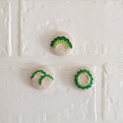 ゴーヤの刺繍ブローチ