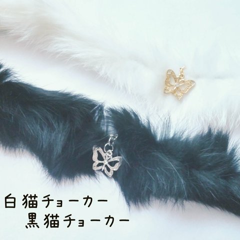 白猫チョーカー 黒猫チョーカー【各現品限り】