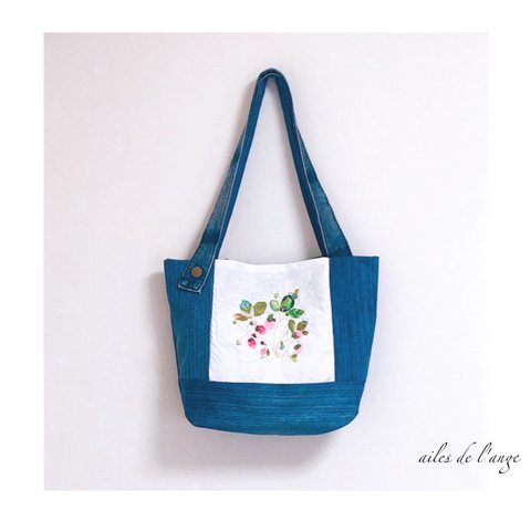 no.772 - denim remake ＊ embroidery totebag