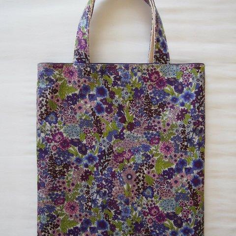 ぺったんこバッグ*リバティ*Margaret Annie*パープル*32×28㎝