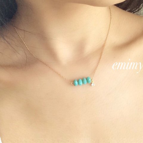 Turquoise Blue Crystal Necklace