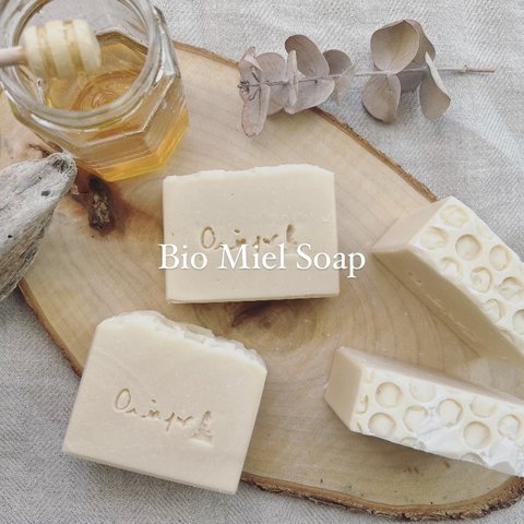 無添加ハチミツ石鹸　Bio Miel Soap 無添加　非加熱　オーガニック　Bio 雑貨石鹸　ギフト　【1個】