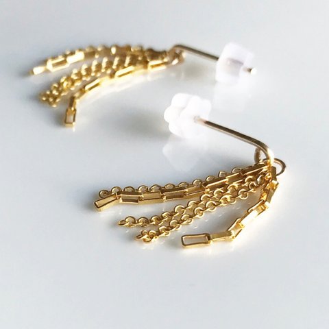 14kgf  two types  chain fringe チェーンフリンジ ピアス