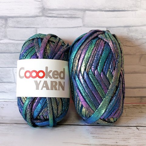 Tシャツヤーン【メタリックヤーン】【玉虫色】【1玉30ｍ】Coooked YARN