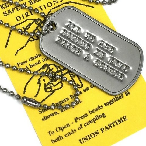 名言 DOGTAG 平和を試してみよう 僕らが言ってるのはそれだけだ DP-011 USA 新品