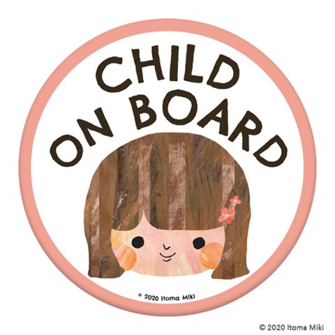 Child on Board 「おんなのこ」 車用　カーマグネット／ 子供が乗ってます
