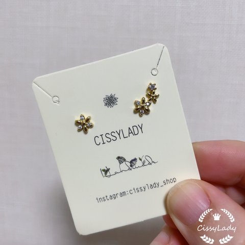 ゴールド　花　フラワー　ミニピアス EH0570