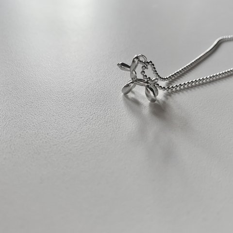 Balloon dog🎈ballchain necklace。--sil or gd.