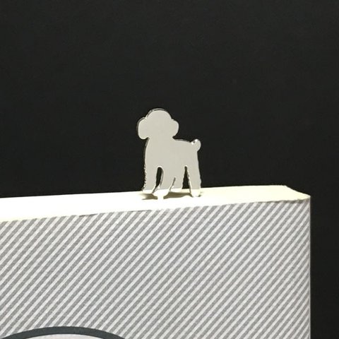 Dog-BookMark-14　トイプードル　シルバーブックマーク　しおり　犬　イヌ