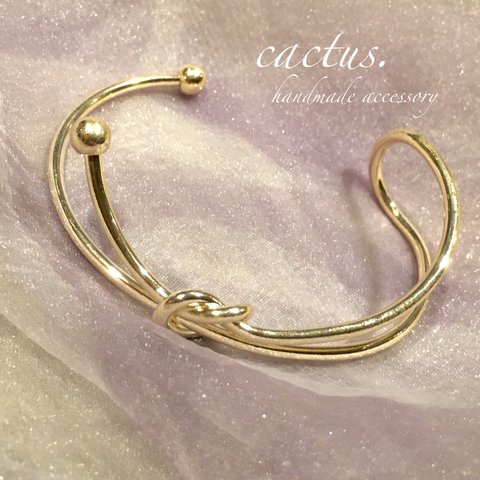 〈再販〉 bangle 結び目 リボン ライトゴールド