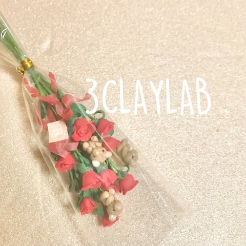 ☆送料無料☆愛を込めて花束を/赤薔薇＋くまちゃん