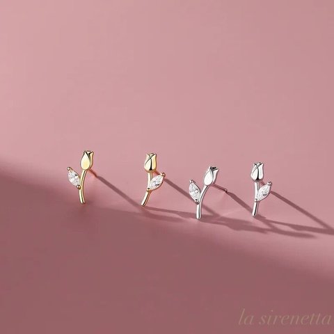 予約販売 ＊ simple tulip pierce*sv925