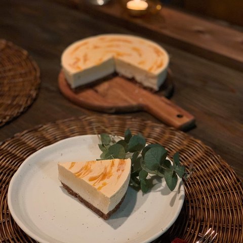『健幸・生ケーキ』金柑の3層のレアチーズタルト風（ローケーキ）