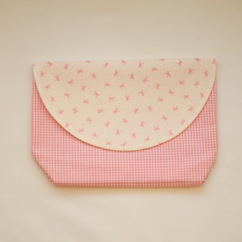 横入れお弁当袋🎀リボン柄🎀開閉をマジックテープかプラスナップお選び頂けます＊