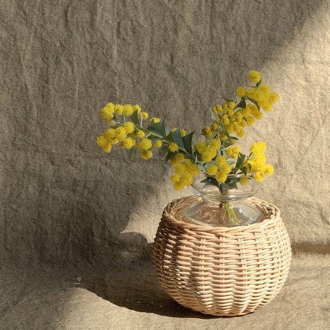 ラタン　籐の花瓶