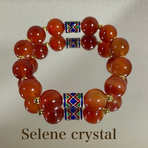 赤瑪瑙　ブレスレット　天然石ブレスレット　かわいい　　おすすめ　Selene crystal