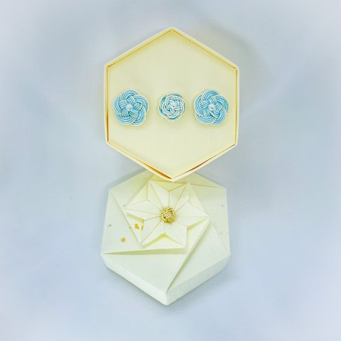 ラペルピン カフスピン 【海色】 lapel pin, cufflinks, set of 2 [Umi-iro].
