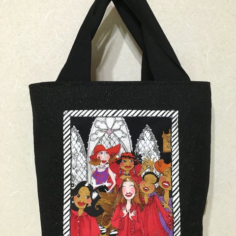 ローラライプリントと、着物、帯のコラボbag