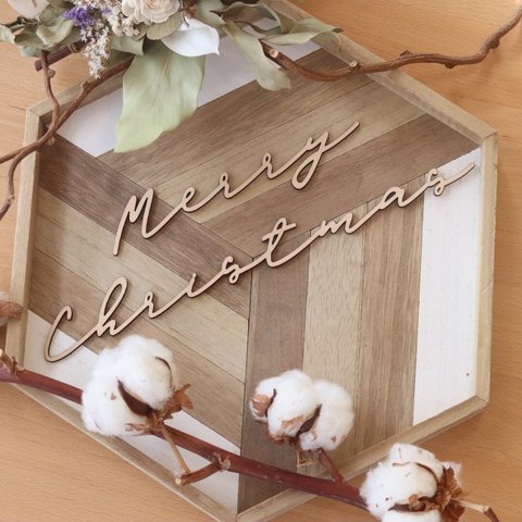 クリスマス レターバナー タイプB 木製 飾り