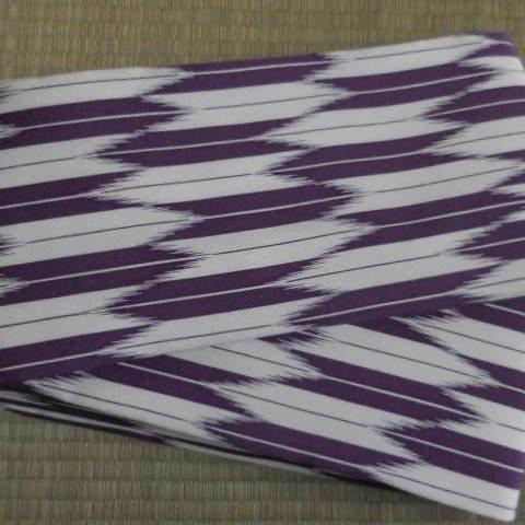矢絣　江戸紫　半幅帯　着物帯　正絹