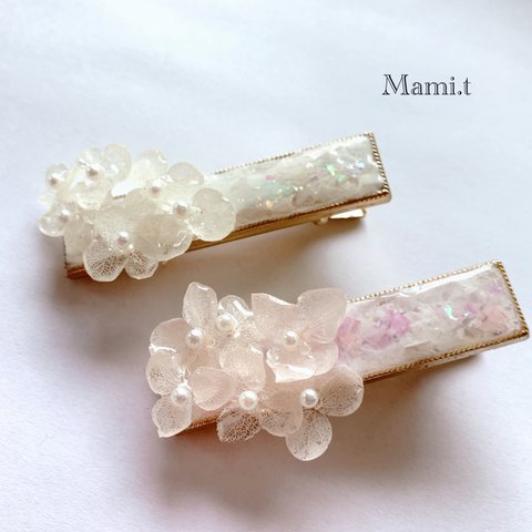 《Mami.t》紫陽花のクリップ（ホワイトのみ販売）