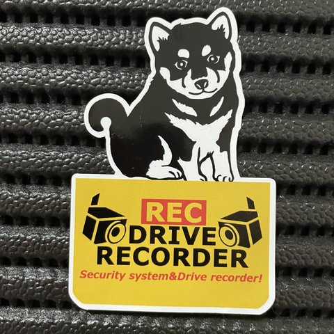ドライブレコーダー フルカラーステッカー/録画 柴犬