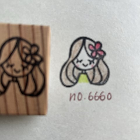 スタンプ　No. 6660お花の女の子