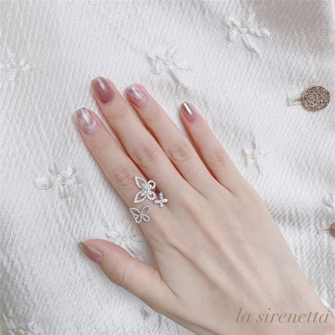 butterfly zirconia pave ring *freesize