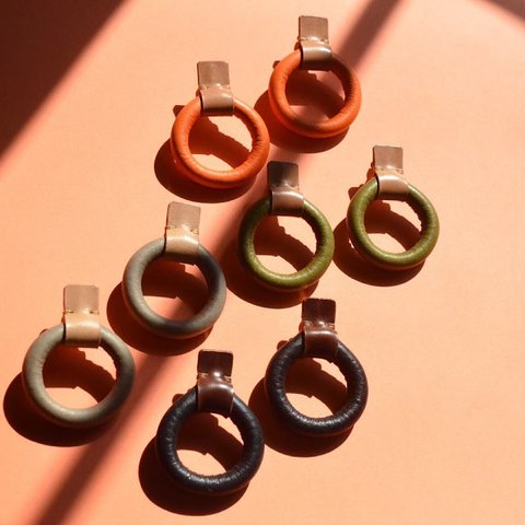 Donuts【レザーピアス /イヤリング】〝orange〟