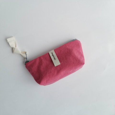 poitto16 マチ5 天然色素染NYLON POUCH ..Safllower..