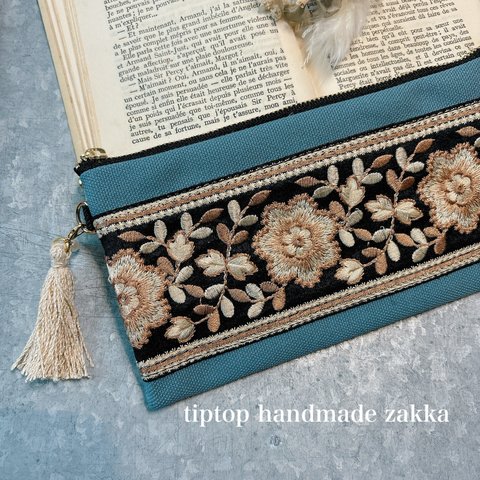 ▪️インド刺繍リボン▪️ハンドメイド・お財布ポーチ・財布・長財布・母の日