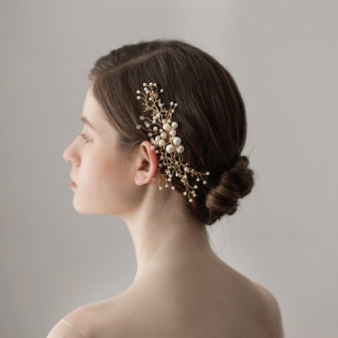 ブライダル ヘアアクセサリー パール コーム ヘッドドレス 結婚式 卒業式 入学式 お呼ばれ 花 フラワー 髪飾り