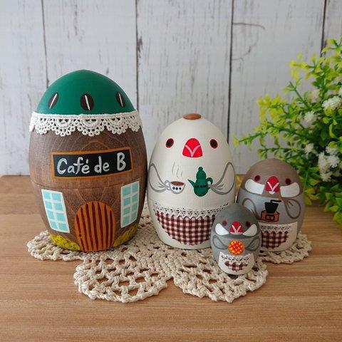 Ｓ様ペットオーダー品＊文鳥カフェマトリョーシカ ＊café de B