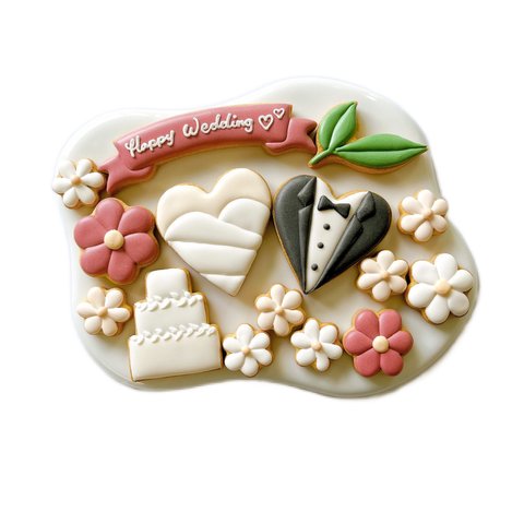 ウェディングのアイシングクッキーセット【結婚祝い・結婚式・ウェルカムスペース】
