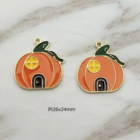 かぼちゃ お化け ハロウィン チャーム ピアスパーツ アクセサリーパーツ 2個入り