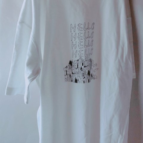 ビッグシルエットTシャツ /ハロー /ホワイト