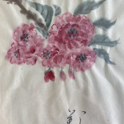 自筆アート作品　八重桜