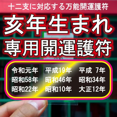 【亥(いのしし)年生まれ・専用開運霊符】★貴方を守る十二支の動物神 ★あらゆる願い事を叶えてくれるお守り ☆お守り おまもり 御守護 護符 お守り袋 神社