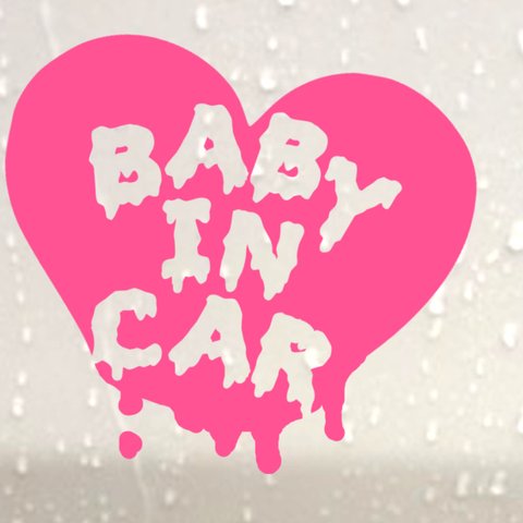 ハート　KIDSINCAR ベビーインカー　カッティングステッカー