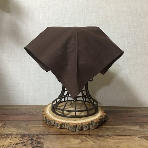 三角巾 バンダナ カフェ風  ブラウン