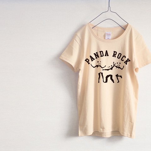 パンダ　ROCK　Tシャツ（ナチュラル）