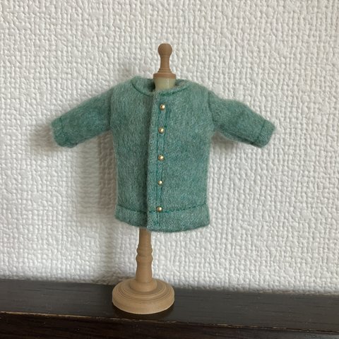 オビツ11 woolのコート　turquoise green