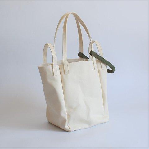 DROP2 SHOULDER TOTE BAG(キナリ×オリーブ/カーキ)