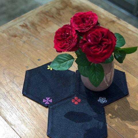 flower mat(pink×darkred)