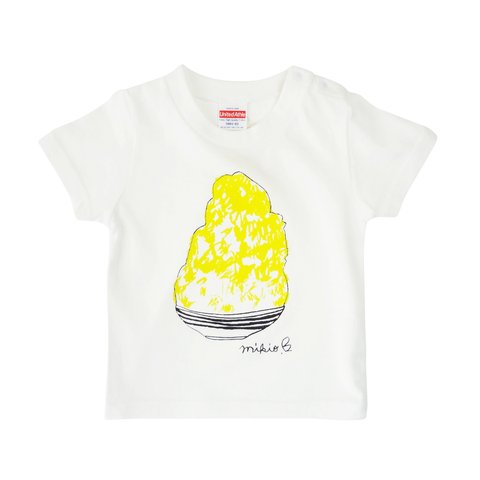 かき氷ベビーTシャツ 80 90 Lemon