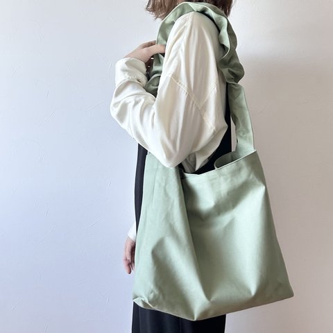 ドローコード2wayバッグ　sage green ｜トートバッグ｜ショルダーバッグ