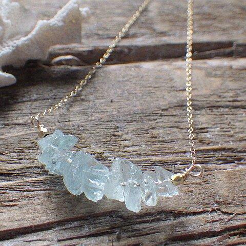 Raw Aquamarine Necklace*14kgf*