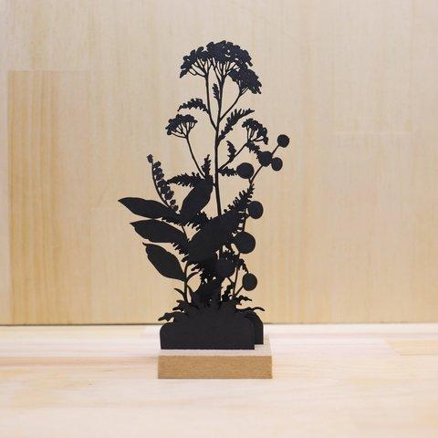 Paper plant F（紙製植物+木製ベース付）