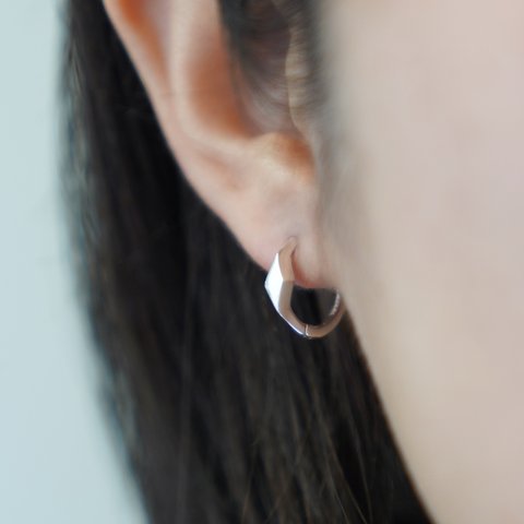 <Herz> Hoop Pierced Earrings / SV925 ≪送料無料≫